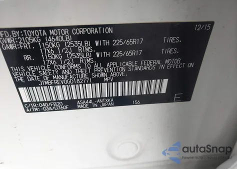 2016 Toyota Rav4 Le from USA, damaged, VIN JTMBFREV0GD182771